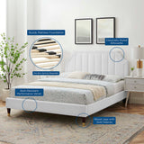 Cypress Performance Velvet King Platform Bed in White
