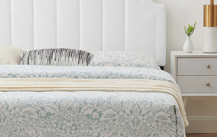 Cypress Performance Velvet King Platform Bed in White
