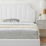 Cypress Performance Velvet King Platform Bed in White