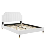 Cypress Performance Velvet King Platform Bed in White