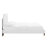 Cypress Performance Velvet King Platform Bed in White