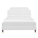 Cypress Performance Velvet King Platform Bed in White