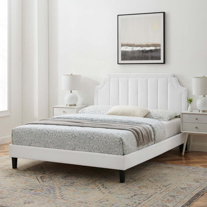 Sienna Performance Velvet King Platform Bed by Furniture For America