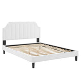 Cypress Performance Velvet King Platform Bed in White