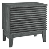 Vera Two-Drawer Nightstand in Charcoal