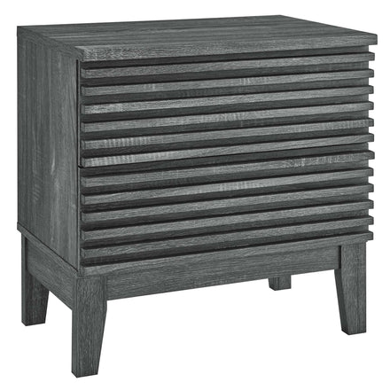 Render Two-Drawer Nightstand in Charcoal