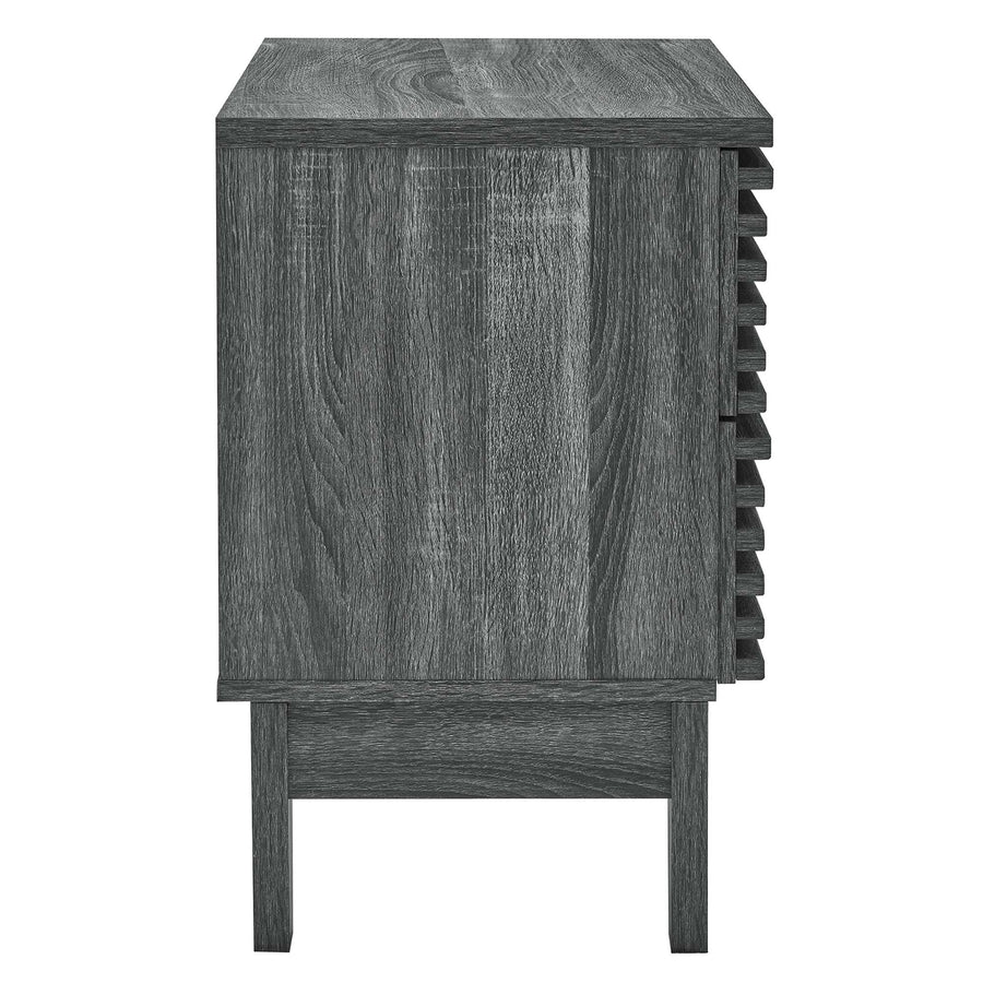 Vera Two-Drawer Nightstand in Charcoal