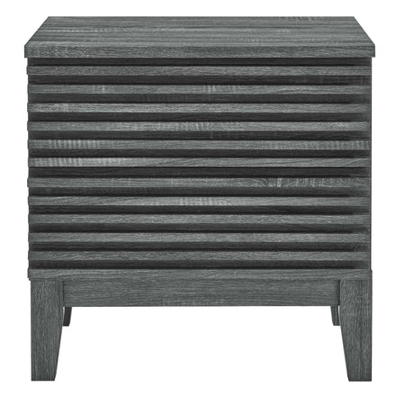 Render Two-Drawer Nightstand in Charcoal