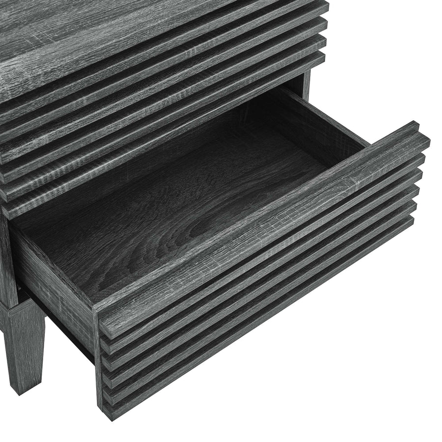 Vera Two-Drawer Nightstand in Charcoal