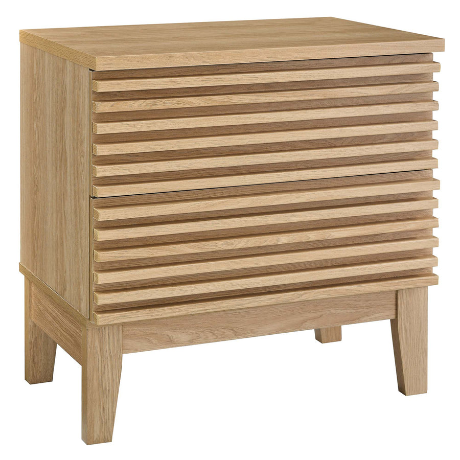 Vera Two-Drawer Nightstand in Oak