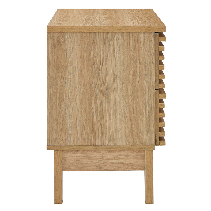 Vera Two-Drawer Nightstand in Oak
