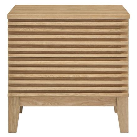 Render Two-Drawer Nightstand in Oak