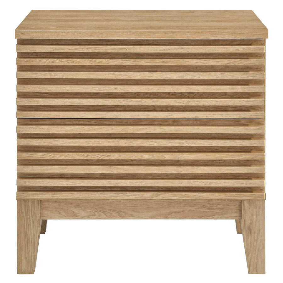 Vera Two-Drawer Nightstand in Oak
