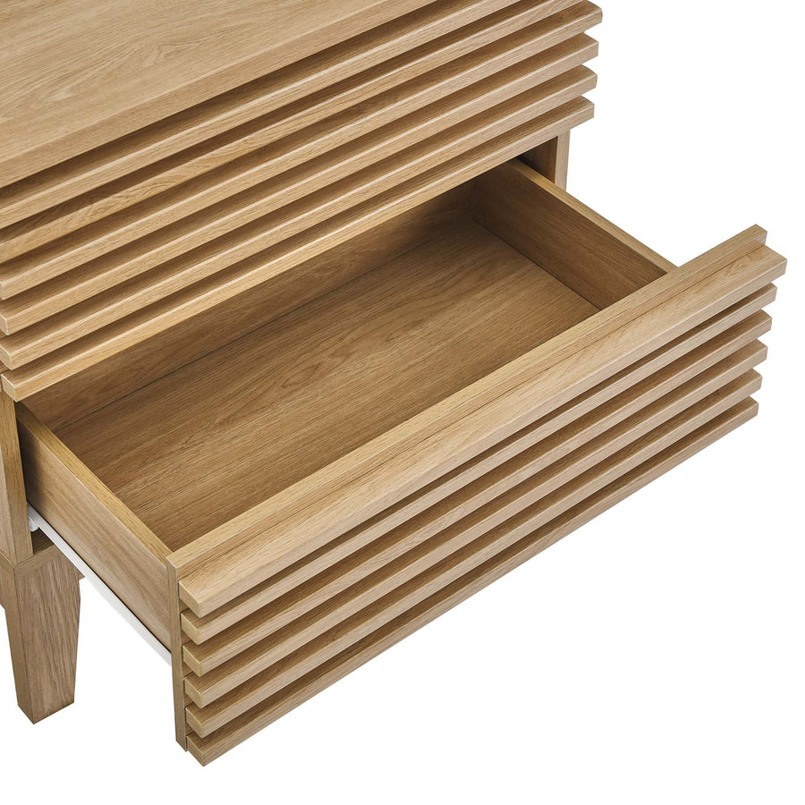 Vera Two-Drawer Nightstand in Oak