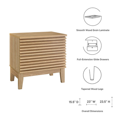 Render Two-Drawer Nightstand by Furniture For America