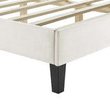 Cobalt Channel Tufted Performance Velvet King Platform Bed in White