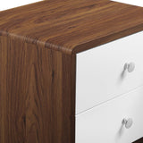 Emery 2-Drawer Nightstand in Walnut White