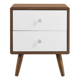 Emery 2-Drawer Nightstand in Walnut White
