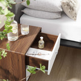 Emery 2-Drawer Nightstand in Walnut White