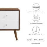 Emery 2-Drawer Nightstand in Walnut White