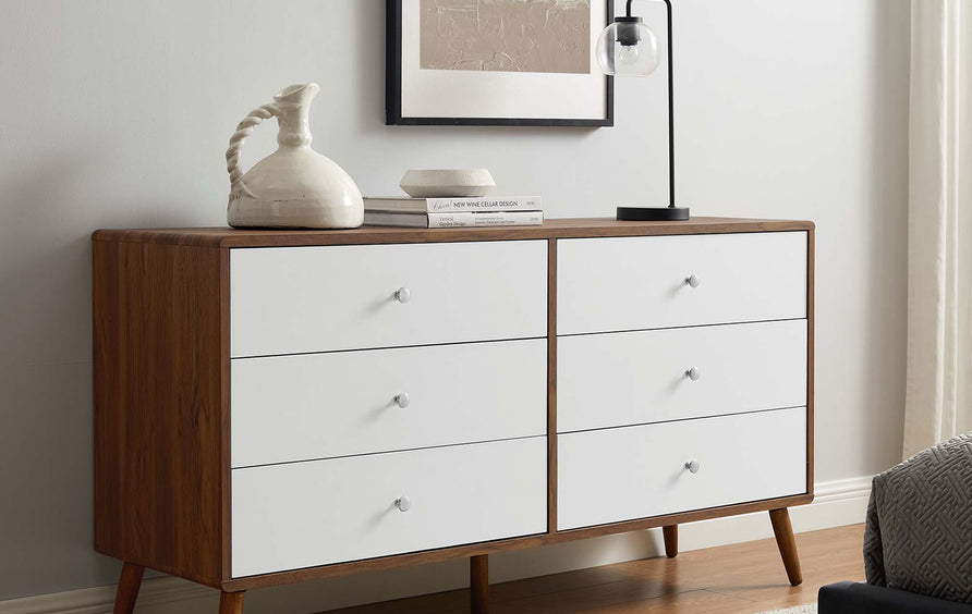Emery 60" Dresser in Walnut White