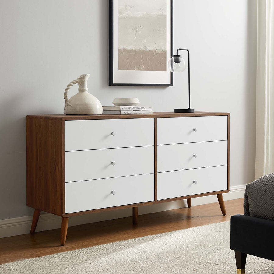 Emery 60" Dresser in Walnut White