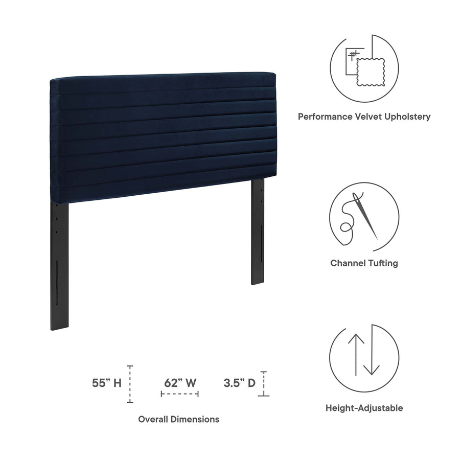 Alba Full/Queen Headboard in Midnight Blue
