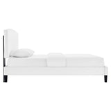 Villa Performance Velvet Full Platform Bed in White