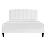 Villa Performance Velvet Full Platform Bed in White
