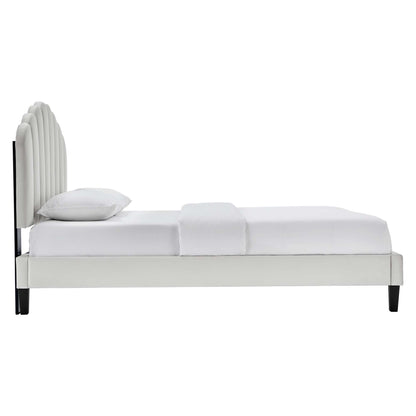Daisy Performance Velvet Full Platform Bed by Furniture For America