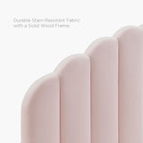 Dome Performance Velvet Full Platform Bed in Pink