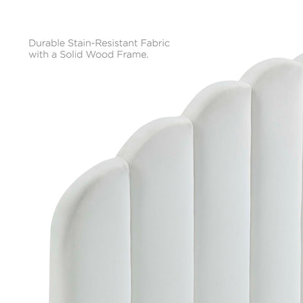 Daisy Performance Velvet Full Platform Bed in White