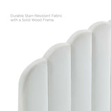 Dome Performance Velvet Twin Platform Bed in White