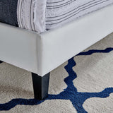 Tartan Performance Velvet King Platform Bed in White