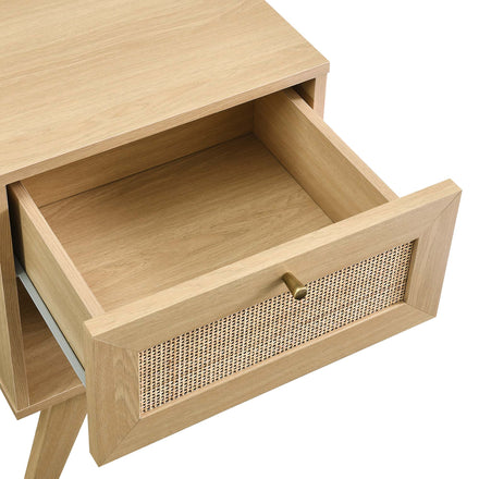 Soma 1-Drawer Nightstand in Oak