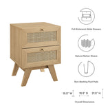 Wren 2-Drawer Nightstand in Oak