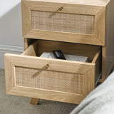 Wren 2-Drawer Nightstand in Oak