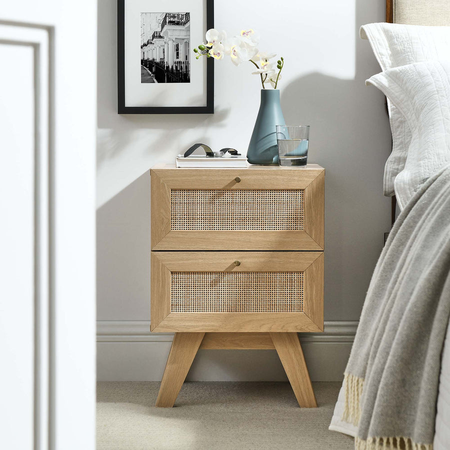 Wren 2-Drawer Nightstand in Oak