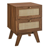 Wren 2-Drawer Nightstand in Walnut