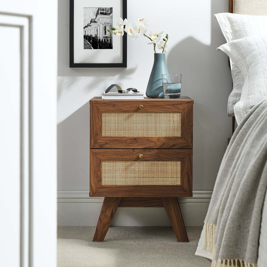 Wren 2-Drawer Nightstand in Walnut