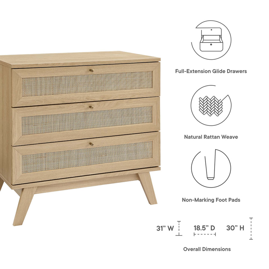 Wren 3-Drawer Dresser in Oak