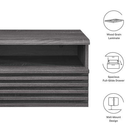 Render Wall-Mount Nightstand in Charcoal