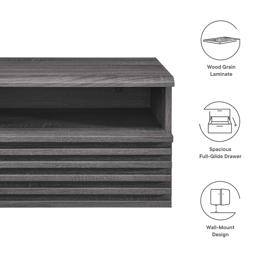 Vera Wall-Mount Nightstand in Charcoal