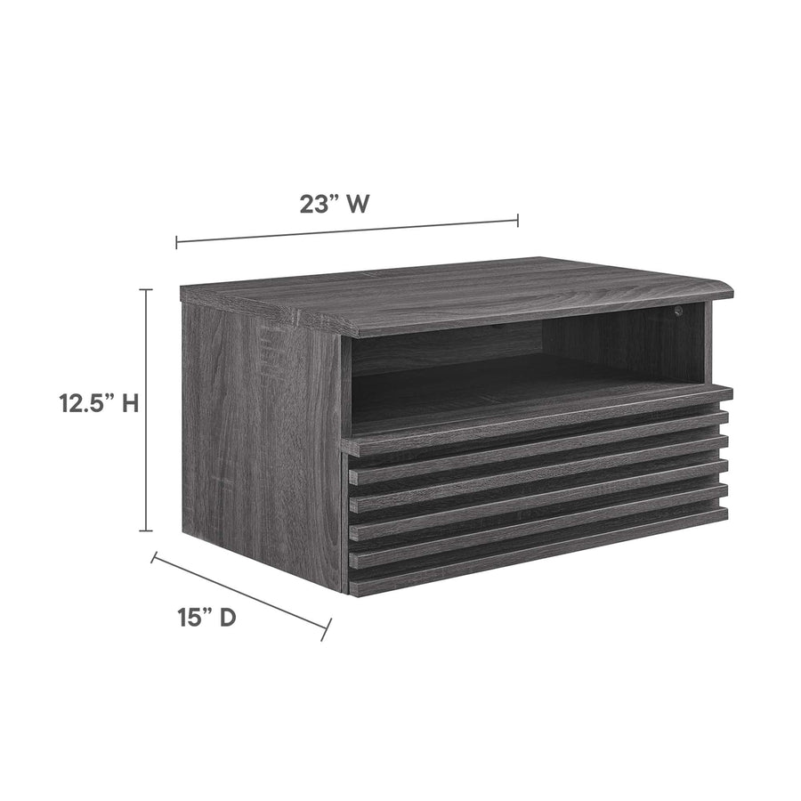 Vera Wall-Mount Nightstand in Charcoal