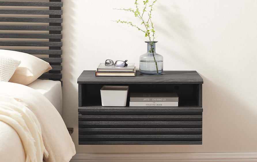 Vera Wall-Mount Nightstand in Charcoal