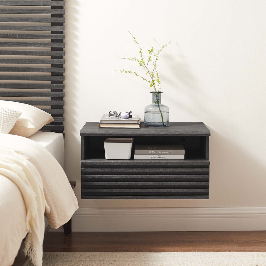Vera Wall-Mount Nightstand in Charcoal
