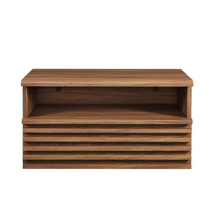 Render Wall-Mount Nightstand in Walnut