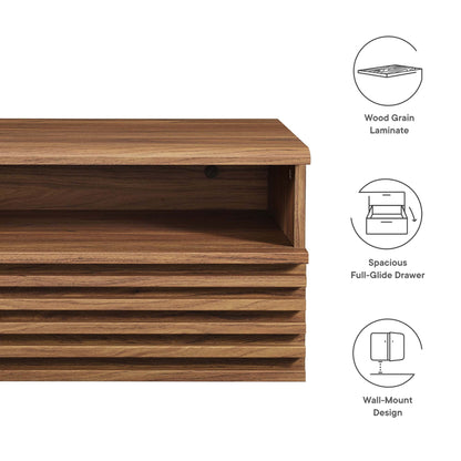 Render Wall-Mount Nightstand by Furniture For America