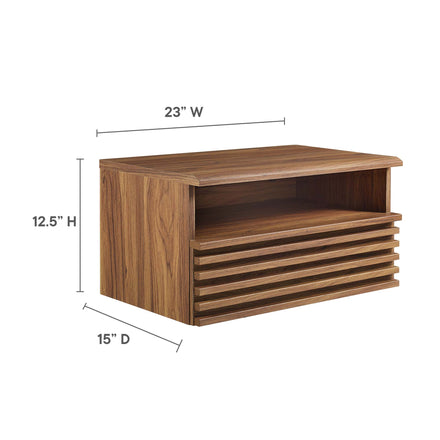 Render Wall-Mount Nightstand in Walnut