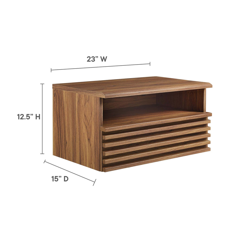 Vera Wall-Mount Nightstand in Walnut